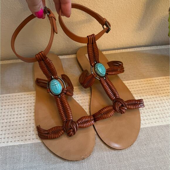 Valentino Garavani Tribal Scarab Flat Sandals size 39/ US 9 - Picture 1 of 8